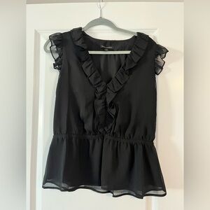 Banana Republic Black Ruffled Blouse